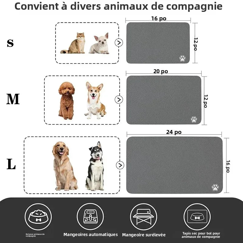 Tapis de Repas Absorbant pour Chien & Chat